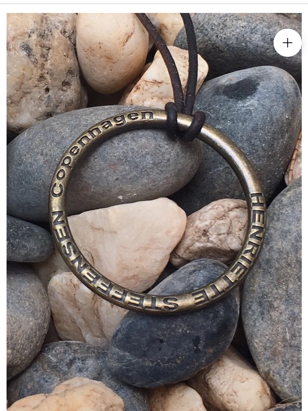 Henriette Steffensen Copenhagen Necklace 23in Brass Ring Danish Minimalist
